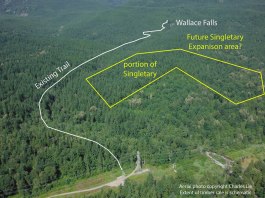 Singletary photo with a map yellow